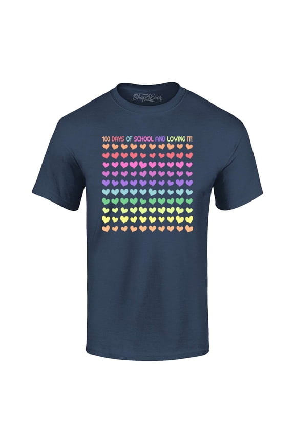 Men's 100 Days of School and Loving It! Graphic T-shirt XXXX-Large Navy