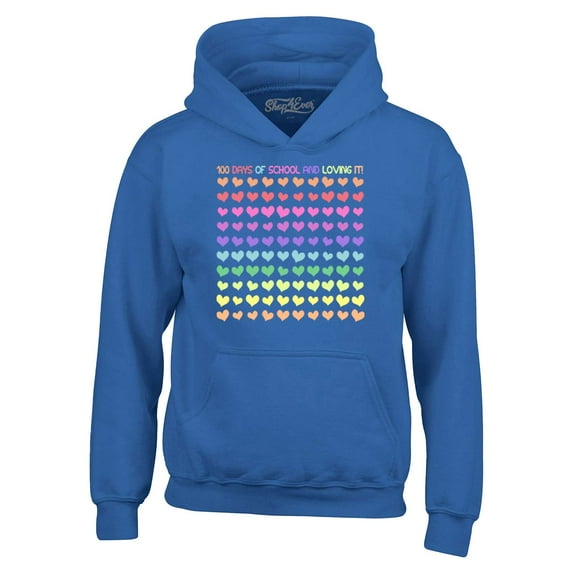 Shop4Ever Men's 100 Days of School and Loving It! Hooded Sweatshirt Hoodie XX-Large Royal Blue