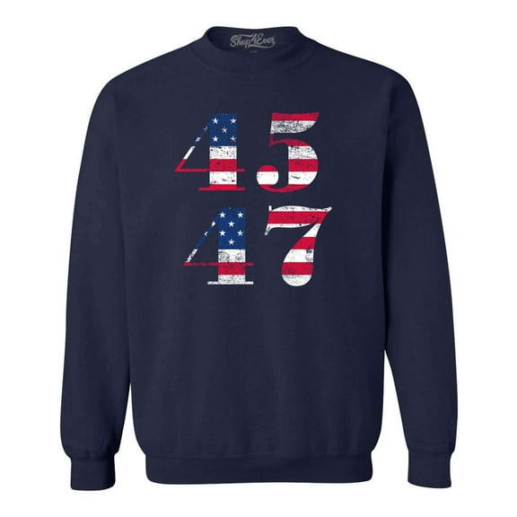 Shop4Ever Men's 45 47 Crewneck Sweatshirt Small Navy