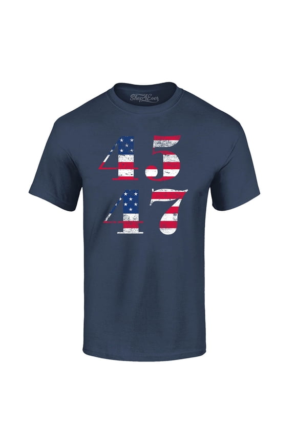 Men's 45 47 Graphic T-shirt Medium Navy
