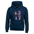 thumbnail image 1 of Shop4Ever Men's 45 47 Hooded Sweatshirt Hoodie Large Navy, 1 of 5