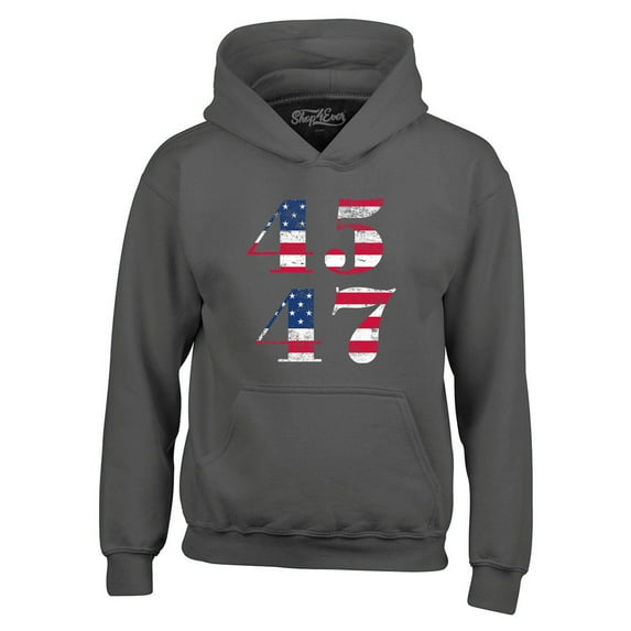 Shop4Ever Men's 45 47 Hooded Sweatshirt Hoodie XXX-Large Charcoal