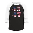 thumbnail image 1 of Shop4Ever Men's 45 47 Raglan Baseball Shirt Medium Black/White, 1 of 4