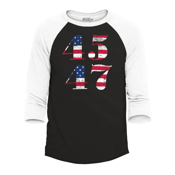 Shop4Ever Men's 45 47 Raglan Baseball Shirt Medium Black/White