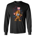 thumbnail image 1 of Shop4Ever Men's 4th of July Bigfoot Patriotic Sasquatch Fireworks Long Sleeve Shirt 2XL Black, 1 of 5