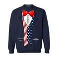 thumbnail image 1 of Shop4Ever Men's 4th of July USA Tuxedo American Flag Costume Crewneck Sweatshirt Medium Navy, 1 of 5