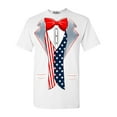 thumbnail image 1 of Shop4Ever Men's 4th of July USA Tuxedo American Flag Costume Graphic T-shirt X-Large White, 1 of 5