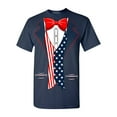 thumbnail image 1 of Shop4Ever Men's 4th of July USA Tuxedo American Flag Costume Graphic T-shirt XXX-Large Navy, 1 of 5
