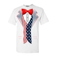 thumbnail image 1 of Shop4Ever Men's 4th of July USA Tuxedo American Flag Costume Graphic T-shirt XXX-Large White, 1 of 5
