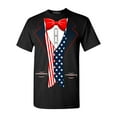 thumbnail image 1 of Shop4Ever Men's 4th of July USA Tuxedo American Flag Costume Graphic T-shirt XXXX-Large Black, 1 of 5