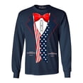 thumbnail image 1 of Shop4Ever Men's 4th of July USA Tuxedo American Flag Costume Long Sleeve Shirt Large Navy, 1 of 5