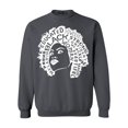 thumbnail image 1 of Shop4Ever Men's African American Woman Afro Word Cloud Crewneck Sweatshirt Small Charcoal, 1 of 5