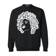 thumbnail image 1 of Shop4Ever Men's African American Woman Afro Word Cloud Crewneck Sweatshirt XXXXX-Large Black, 1 of 5
