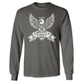 thumbnail image 1 of Shop4Ever Men's America First Eagle USA Patriotic Long Sleeve Shirt Medium Charcoal, 1 of 5