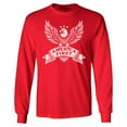 thumbnail image 1 of Shop4Ever Men's America First Eagle USA Patriotic Long Sleeve Shirt X-Large Red, 1 of 5