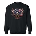 thumbnail image 1 of Shop4Ever Men's American Bald Eagle USA Flag Crewneck Sweatshirt Medium Black, 1 of 5