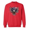 thumbnail image 1 of Shop4Ever Men's American Bald Eagle USA Flag Crewneck Sweatshirt X-Large Red, 1 of 5
