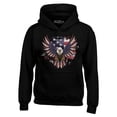 thumbnail image 1 of Shop4Ever Men's American Bald Eagle USA Flag Hooded Sweatshirt Hoodie XXXX-Large Black, 1 of 5