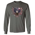 thumbnail image 1 of Shop4Ever Men's American Bald Eagle USA Flag Long Sleeve Shirt Small Charcoal, 1 of 5