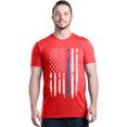 thumbnail image 1 of Shop4Ever Men's American Flag Blue Line Patriotic 4th of July Graphic T-shirt XXXX-Large Red, 1 of 5