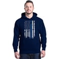 thumbnail image 1 of Shop4Ever Men's American Flag Blue Line Patriotic 4th of July Hooded Sweatshirt Hoodie XX-Large Navy, 1 of 5