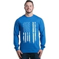thumbnail image 1 of Shop4Ever Men's American Flag Blue Line Patriotic 4th of July Long Sleeve Shirt Small Royal Blue, 1 of 5