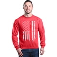 thumbnail image 1 of Shop4Ever Men's American Flag Red Line Patriotic 4th of July Crewneck Sweatshirt Medium Red, 1 of 5
