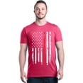 thumbnail image 1 of Shop4Ever Men's American Flag Red Line Patriotic 4th of July Graphic T-shirt XX-Large Heliconia Pink, 1 of 5