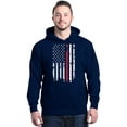 thumbnail image 1 of Shop4Ever Men's American Flag Red Line Patriotic 4th of July Hooded Sweatshirt Hoodie Medium Navy, 1 of 5