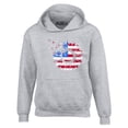 thumbnail image 1 of Shop4Ever Men's American Flag Sunflower Flower Star 4th of July Hooded Sweatshirt Hoodie Medium Sports Grey, 1 of 5