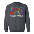 thumbnail image 1 of Shop4Ever Men's Autism Acceptance Infinity Symbol Crewneck Sweatshirt Large Charcoal, 1 of 5