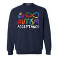 thumbnail image 1 of Shop4Ever Men's Autism Acceptance Infinity Symbol Crewneck Sweatshirt Large Navy, 1 of 5