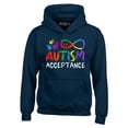 thumbnail image 1 of Shop4Ever Men's Autism Acceptance Infinity Symbol Hooded Sweatshirt Hoodie XXX-Large Navy, 1 of 5