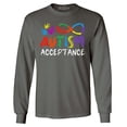 thumbnail image 1 of Shop4Ever Men's Autism Acceptance Infinity Symbol Long Sleeve Shirt Large Charcoal, 1 of 5