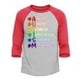 thumbnail image 1 of Shop4Ever Men's Autism Always Unique Raglan Baseball Shirt Small Heather Grey/Red, 1 of 4