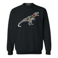 thumbnail image 1 of Shop4Ever Men's Autism Awareness Dinosaur Word Cloud Crewneck Sweatshirt Small Black, 1 of 5