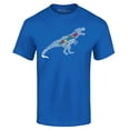 thumbnail image 1 of Shop4Ever Men's Autism Awareness Dinosaur Word Cloud Graphic T-shirt XXX-Large Royal Blue, 1 of 5