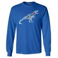 thumbnail image 1 of Shop4Ever Men's Autism Awareness Dinosaur Word Cloud Long Sleeve Shirt Medium Royal Blue, 1 of 5
