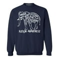 thumbnail image 1 of Shop4Ever Men's Autism Awareness Elephant Crewneck Sweatshirt Medium Navy, 1 of 5