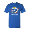 thumbnail image 1 of Shop4Ever Men's Autism Awareness Hands Puzzle Heart Graphic T-shirt X-Large Royal Blue, 1 of 5
