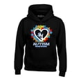 thumbnail image 1 of Shop4Ever Men's Autism Awareness Hands Puzzle Heart Hooded Sweatshirt Hoodie XXX-Large Black, 1 of 5
