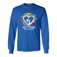 thumbnail image 1 of Shop4Ever Men's Autism Awareness Hands Puzzle Heart Long Sleeve Shirt Medium Royal Blue, 1 of 5