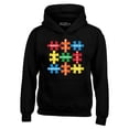 thumbnail image 1 of Shop4Ever Men's Autism Awareness Puzzle Pieces with Words Hooded Sweatshirt Hoodie XXX-Large Black, 1 of 5