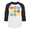 thumbnail image 1 of Shop4Ever Men's Autism Awareness Puzzle Pieces with Words Raglan Baseball Shirt XXX-LargeWhite/Black, 1 of 4
