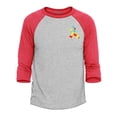 thumbnail image 1 of Shop4Ever Men's Autism Awareness Puzzle Ribbon Pocket Size Raglan Baseball Shirt X-Large Heather Grey/Red, 1 of 3