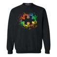 thumbnail image 1 of Shop4Ever Men's Autism Awareness Splatter Paint Puzzle Piece Crewneck Sweatshirt XXX-Large Black, 1 of 5