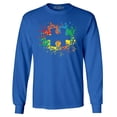 thumbnail image 1 of Shop4Ever Men's Autism Awareness Splatter Paint Puzzle Piece Long Sleeve Shirt Small Royal Blue, 1 of 5