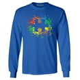thumbnail image 1 of Shop4Ever Men's Autism Awareness Splatter Paint Puzzle Piece Long Sleeve Shirt XXX-Large Royal Blue, 1 of 5