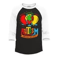 thumbnail image 1 of Shop4Ever Men's Autism Awareness with Balloons Raglan Baseball Shirt Large Black/White, 1 of 4