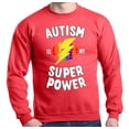 thumbnail image 1 of Shop4Ever Men's Autism Is My Super Power Autism Awareness Crewneck Sweatshirt Small Red, 1 of 5